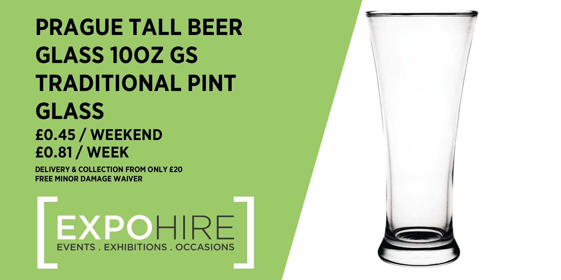Pint Glass Government Stamped £0 45 3 Days Expo Hire