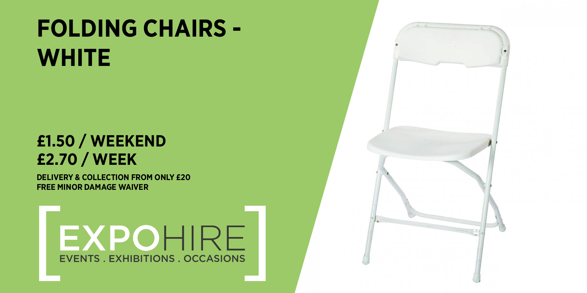 White folding deals chairs for rent